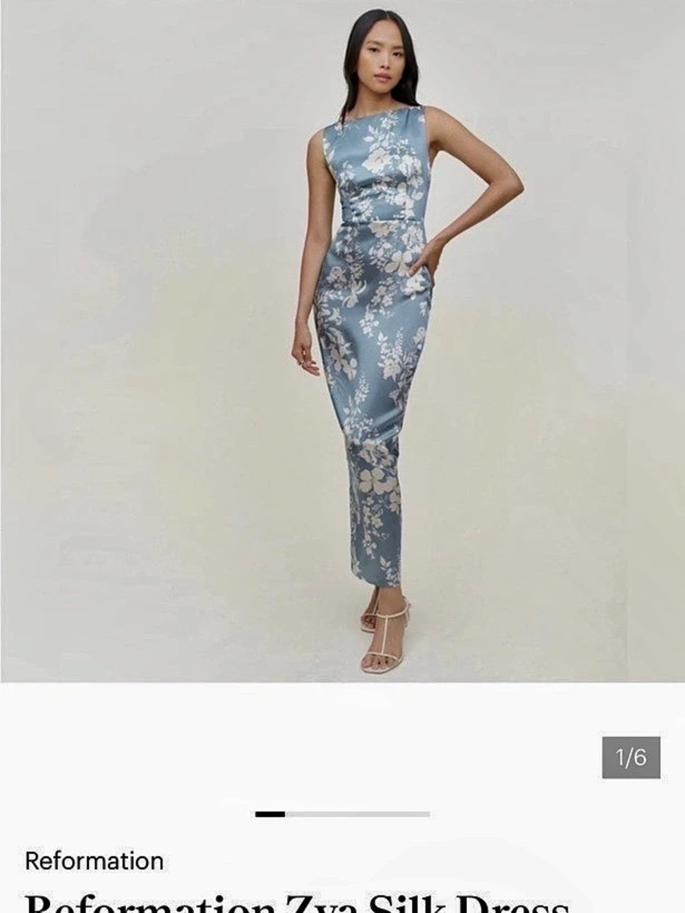 Reformation Zya Silk Dress Floral Silk Maxi Dress Size 2